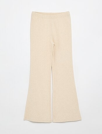 Flare legging van ribstof