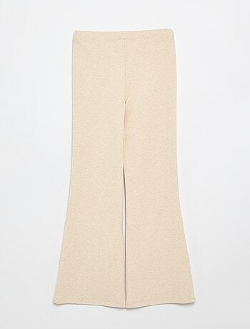 Flare legging van ribstof