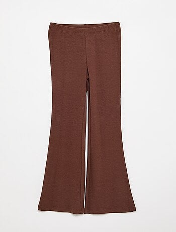Flare legging van ribstof