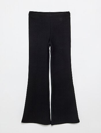Flare legging van ribstof