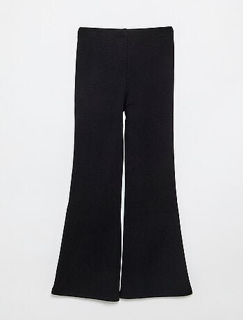 Flare legging van ribstof