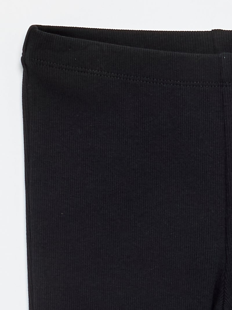 Flare legging van ribstof Zwart - Kiabi