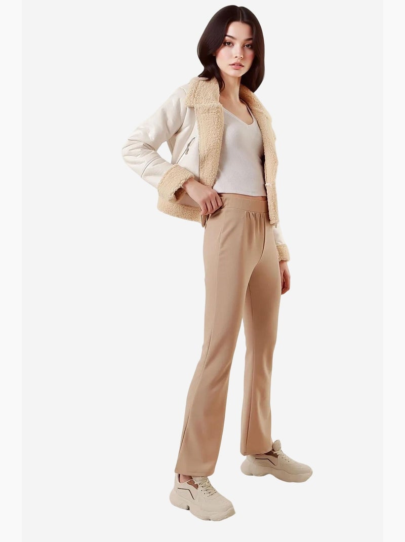 Flared broek bdart Klei-beige - Kiabi