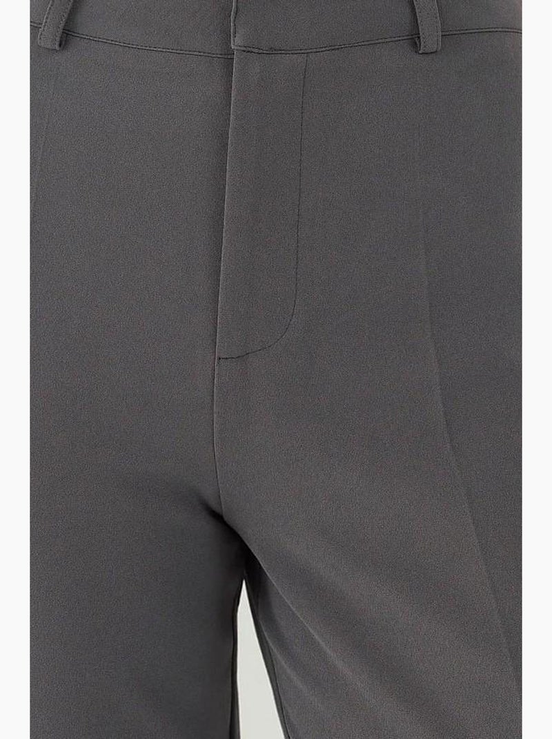 Flared broek met hoge taille en splitdetails hiccup Grijs - Kiabi