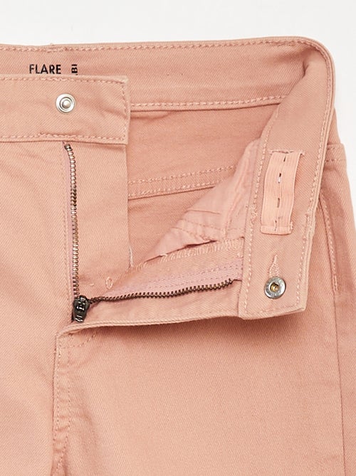 Flared broek van keperstof met verstelbare taille - Kiabi