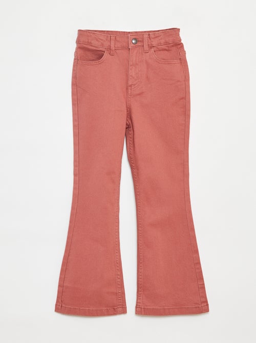 Flared broek van keperstof met verstelbare taille - Kiabi