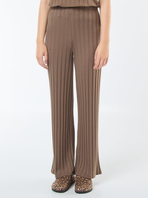 Flared broek van tricot - Kiabi