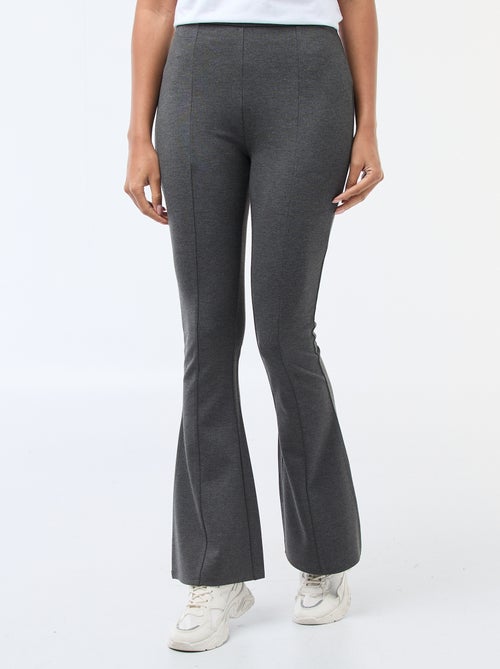 Flared broek van ultrastretch tricot - Kiabi