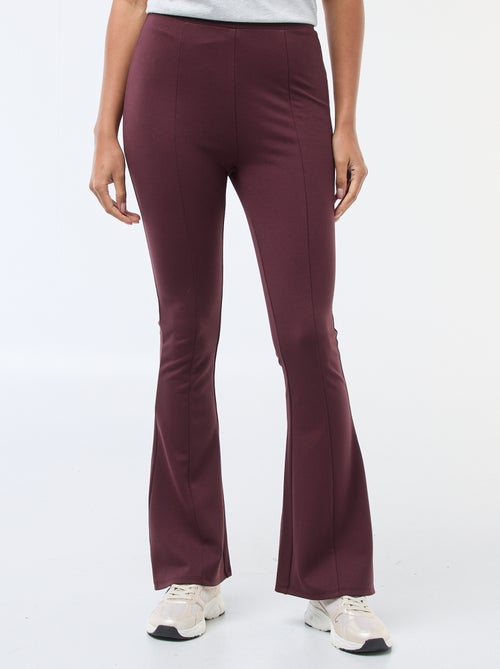Flared broek van ultrastretch tricot - Kiabi