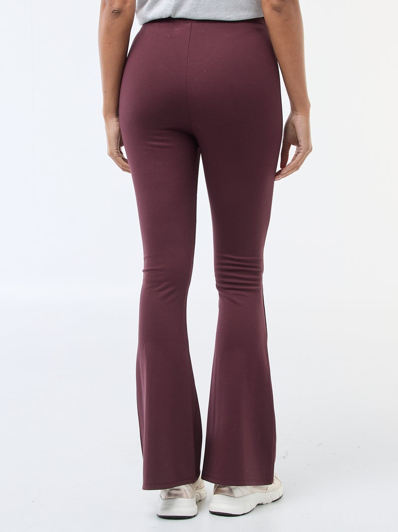 Flared broek van ultrastretch tricot Paars - Kiabi
