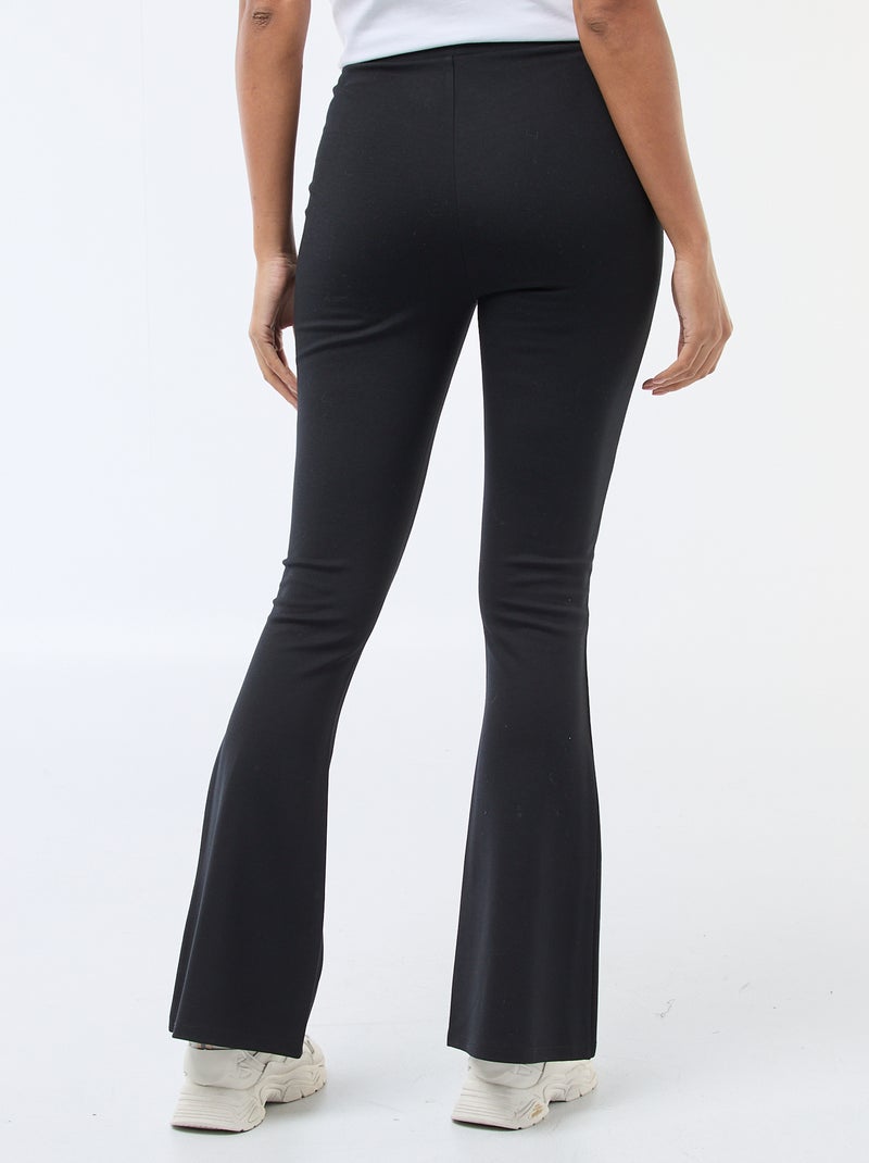 Flared broek van ultrastretch tricot zwart - Kiabi