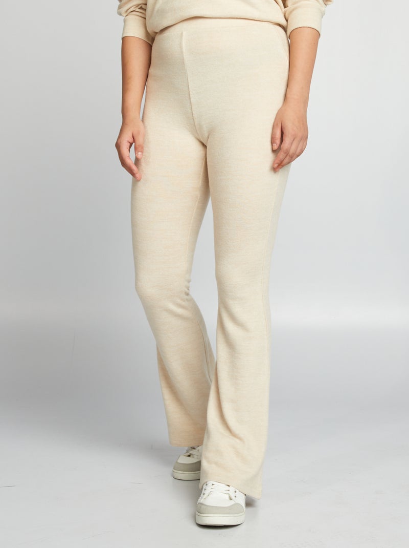 Flared broek van zacht tricot BIEGE - Kiabi
