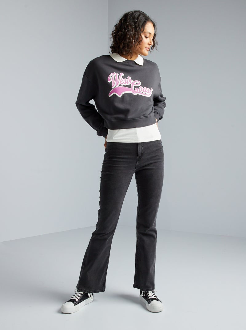Flared jeans - 5 zakken ZWART - Kiabi