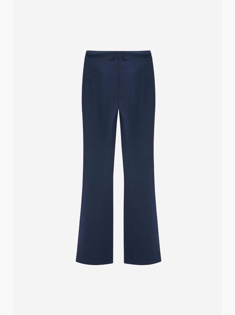 Flared jerseybroek met middelhoge taille en trekkoord dilvin Marineblauw - Kiabi