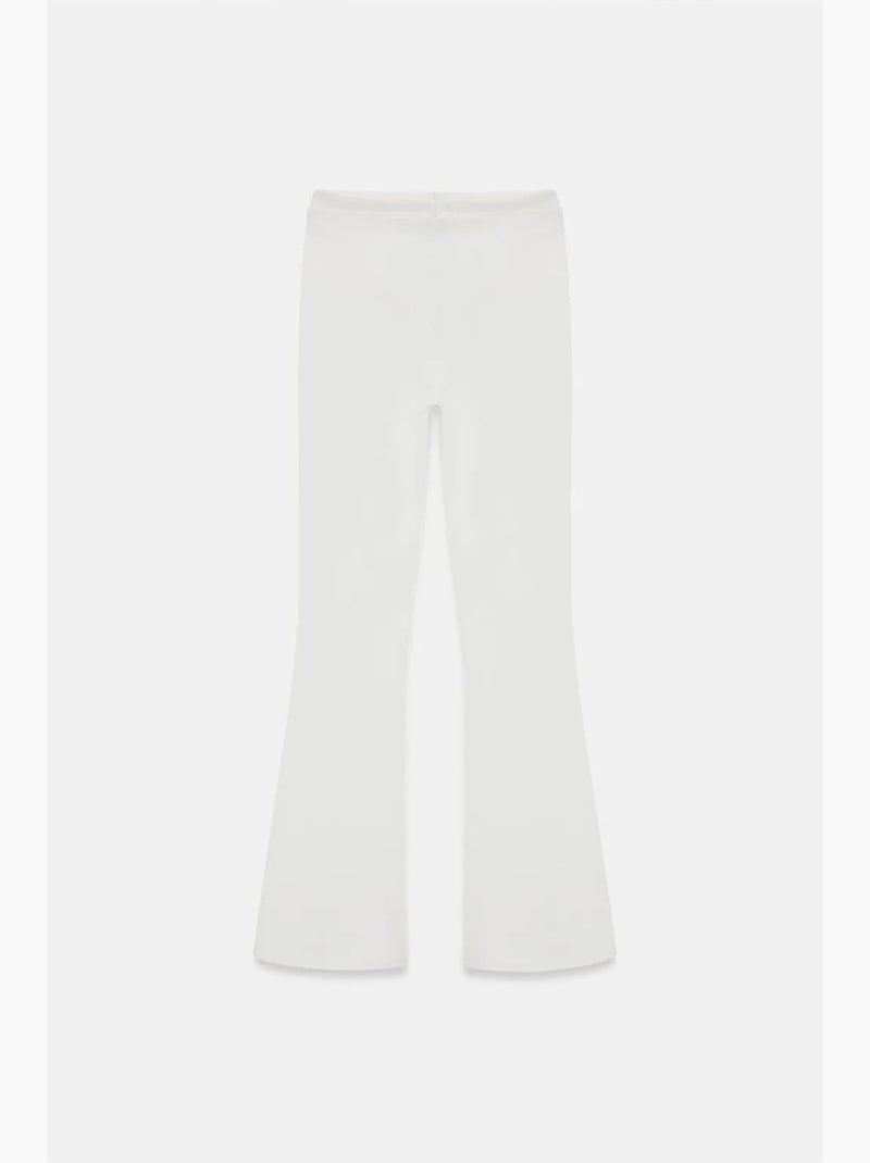 Flared jerseybroek met middelhoge taille en trekkoord dilvin Wit - Kiabi