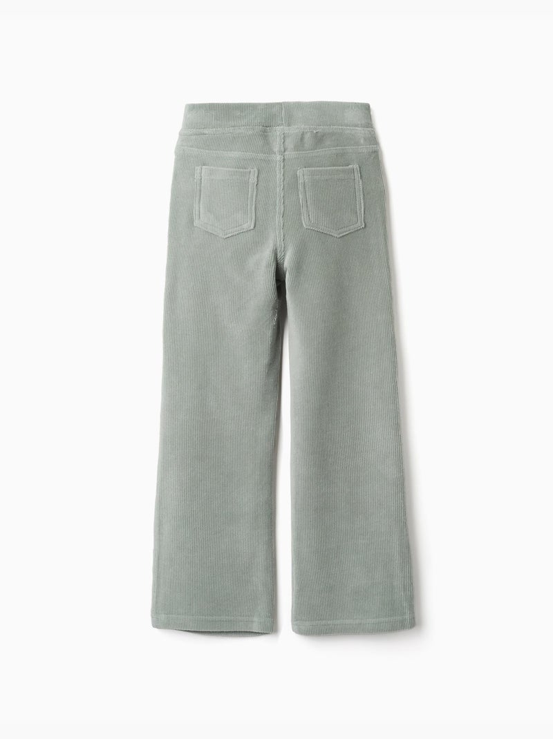 Flared ribfluwelen leggings met elastische taille Groen - Kiabi