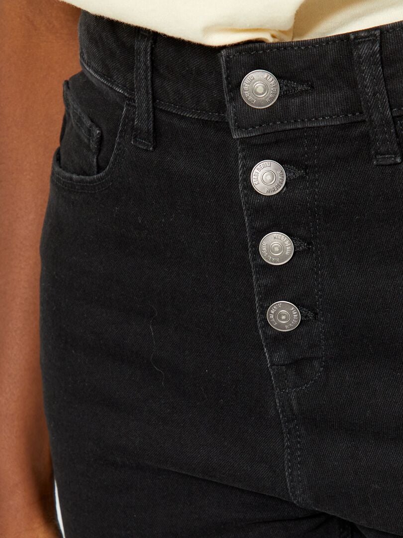 Flared/bootcut jeans met hoge taille - L34 ZWART - Kiabi
