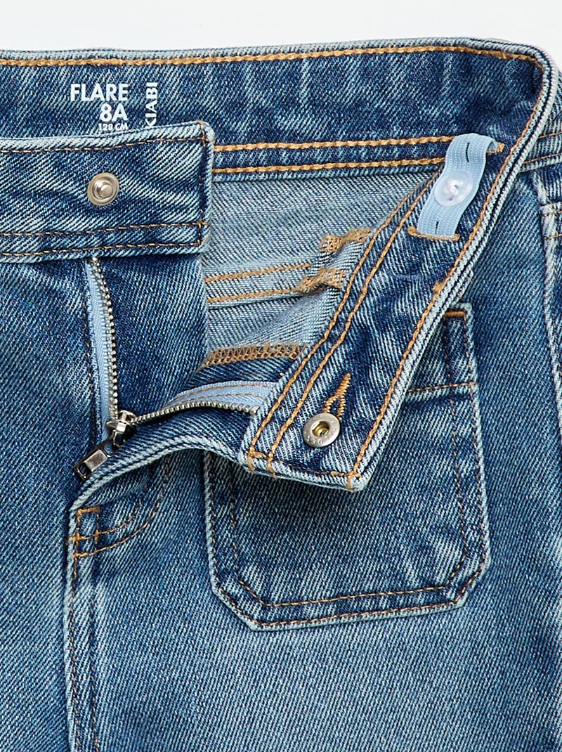 Flared/bootcut jeans met opgestikte zakken Blauw - Kiabi