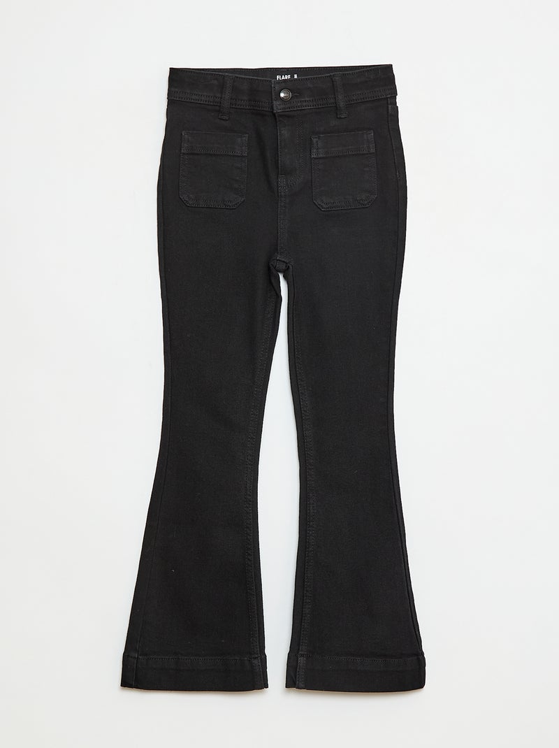 Flared/bootcut jeans met opgestikte zakken Zwart - Kiabi