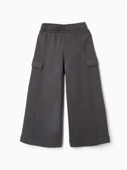 Fleece broek met wijde pijpen en cargozakken - Kiabi Fleece broek met wijde pijpen en cargozakken - Kiabi