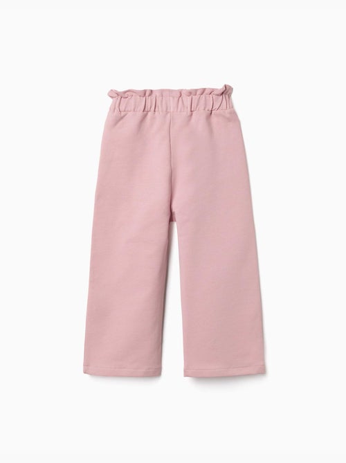 Fleece broek met wijde pijpen en elastische tailleband - Kiabi