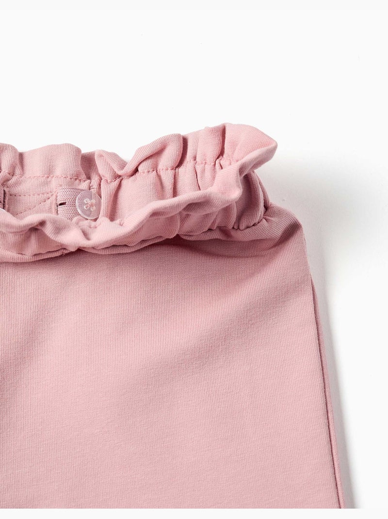 Fleece broek met wijde pijpen en elastische tailleband Lichtroze - Kiabi