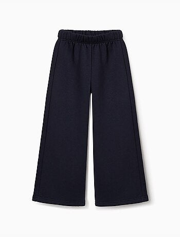 Fleece broek met wijde pijpen en geruwde voering