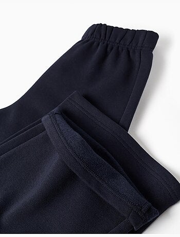 Fleece broek met wijde pijpen en geruwde voering