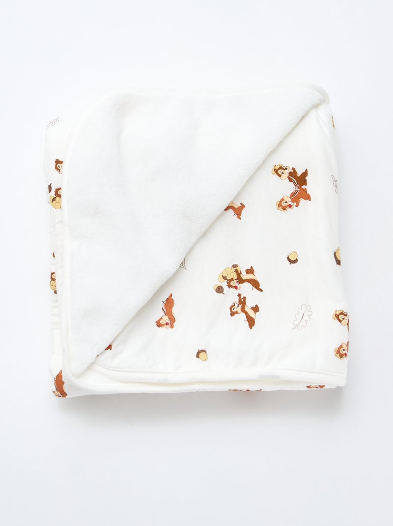 Fleece deken 'Tic en Tac' Wit - Kiabi