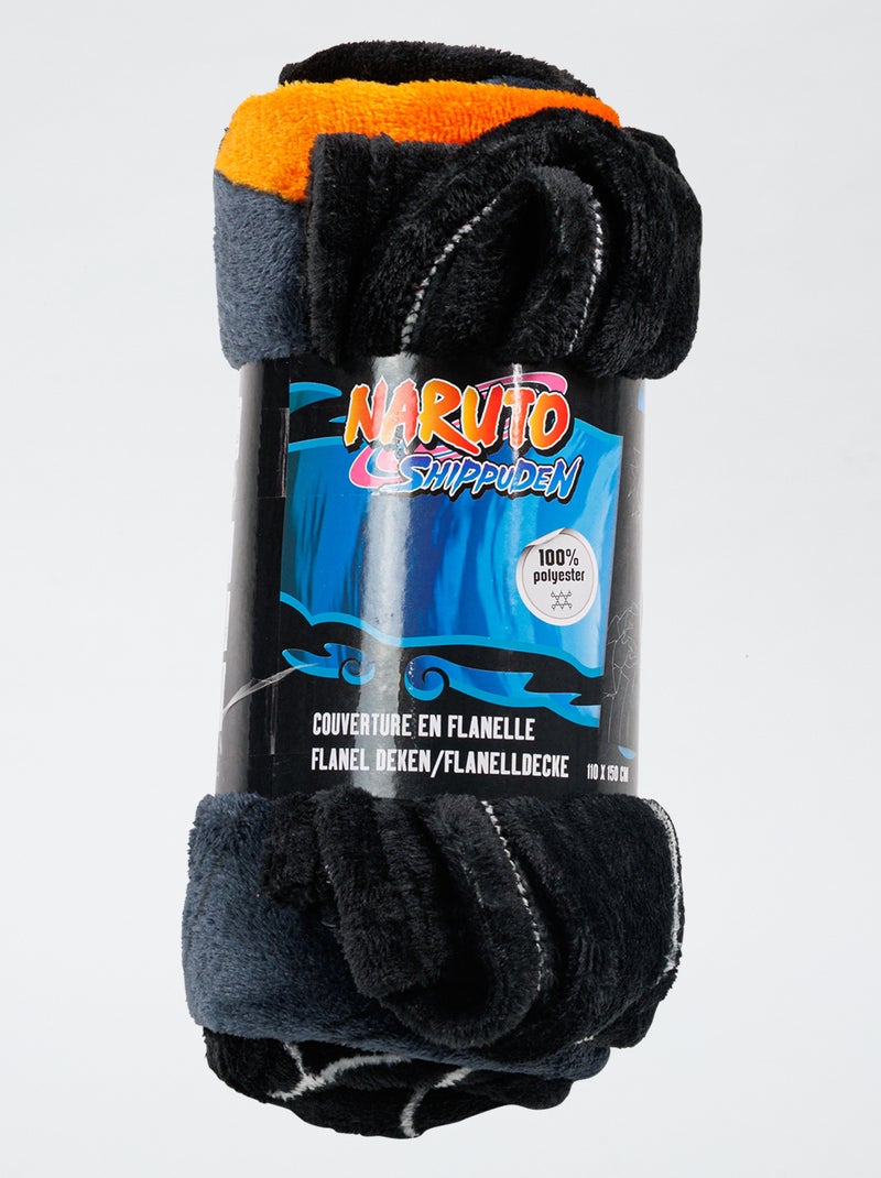 Fleece dekentje met Naruto-print zwart - Kiabi