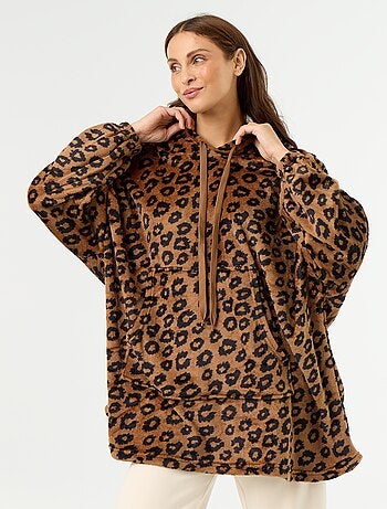 Fleece hoodie met capuchon