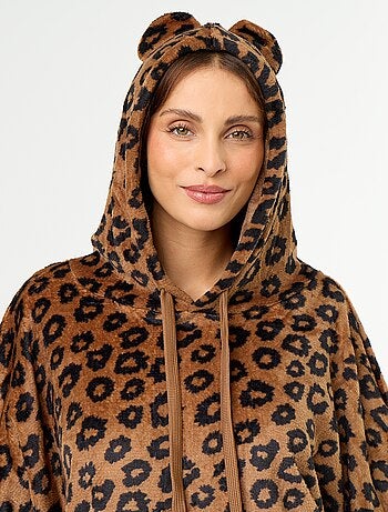 Fleece hoodie met capuchon
