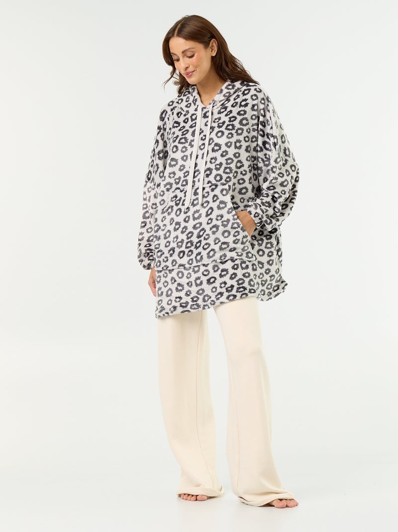 Fleece hoodie met capuchon Grijs - Kiabi
