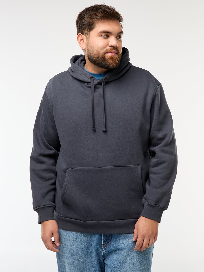 Fleece hoodie met kangoeroezak Blauw - Kiabi
