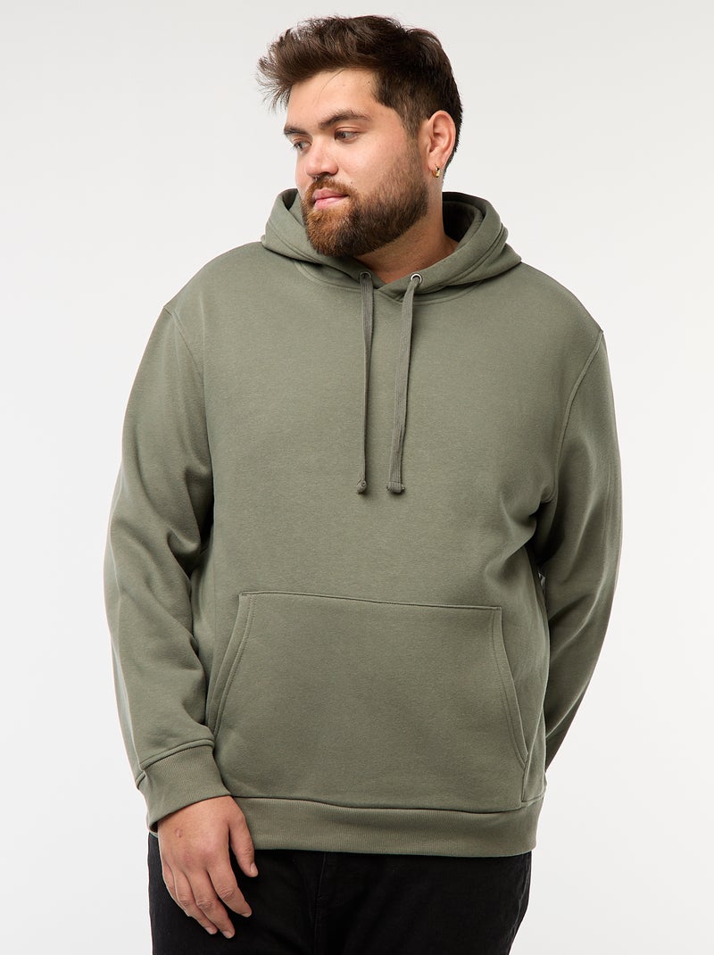 Fleece hoodie met kangoeroezak Groen - Kiabi