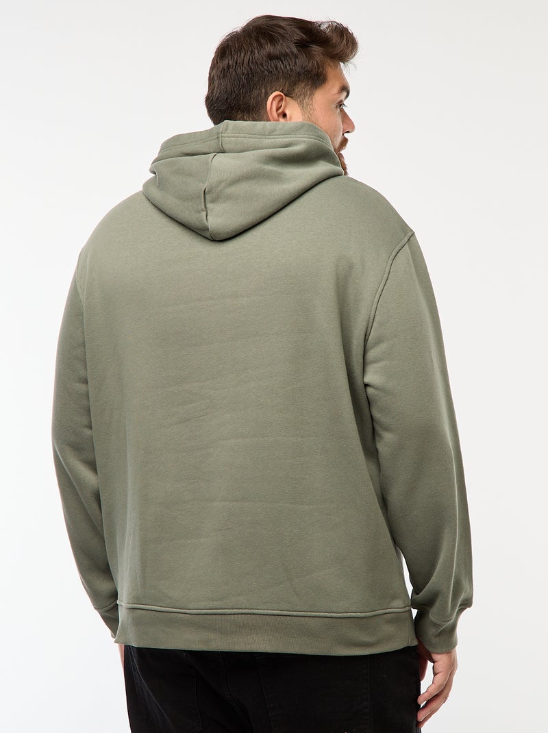 Fleece hoodie met kangoeroezak Groen - Kiabi