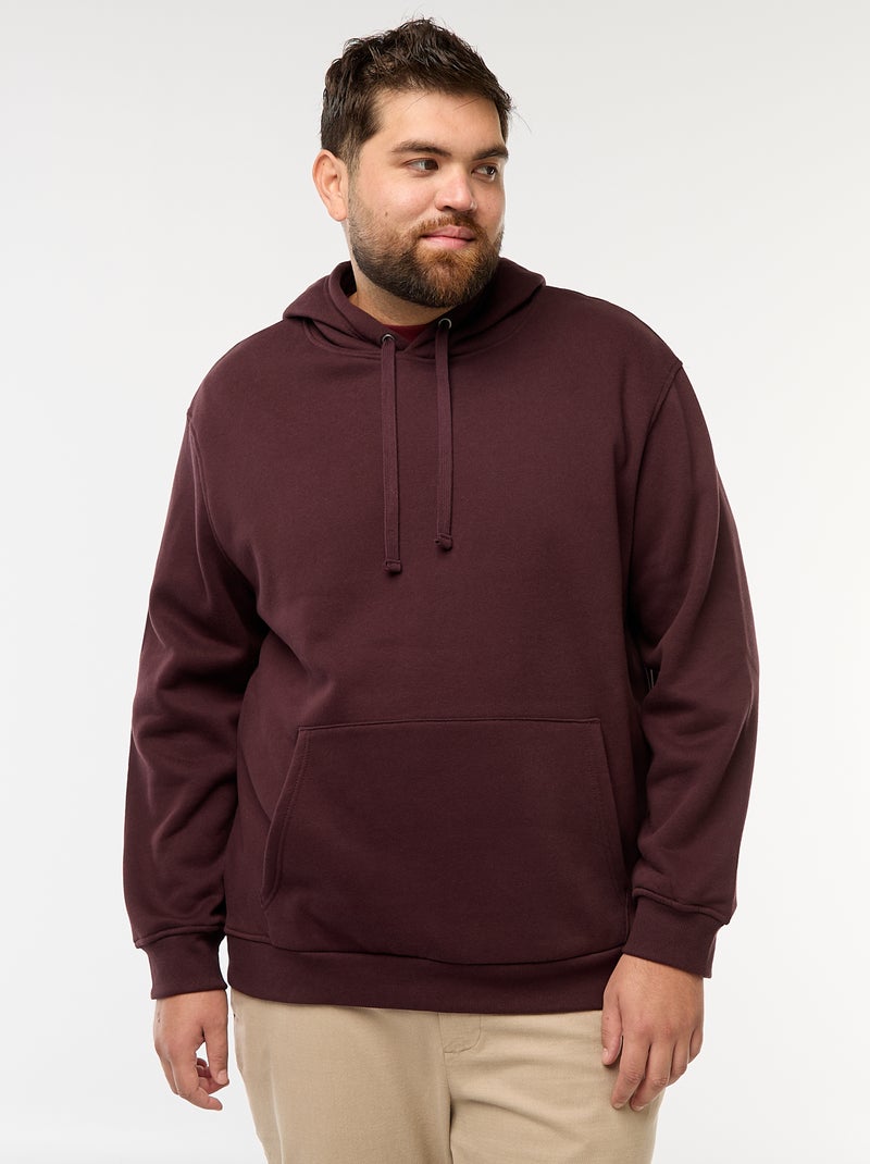 Fleece hoodie met kangoeroezak Paars - Kiabi