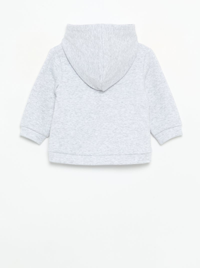 Fleece hoodie met konijnenoortjes Grijs - Kiabi