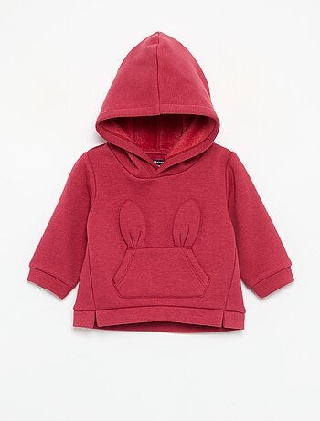 Fleece hoodie met konijnenoortjes
