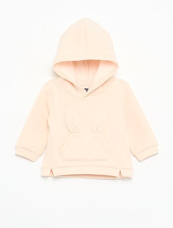 Fleece hoodie met konijnenoortjes