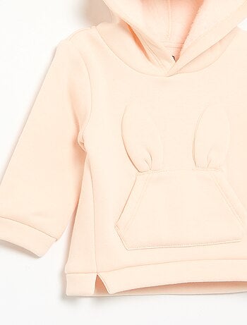 Fleece hoodie met konijnenoortjes