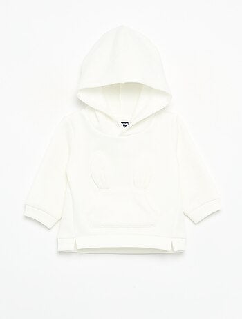 Fleece hoodie met konijnenoortjes
