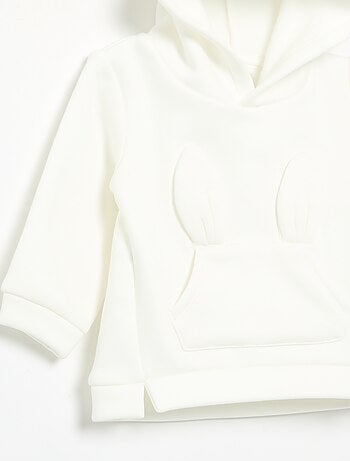 Fleece hoodie met konijnenoortjes