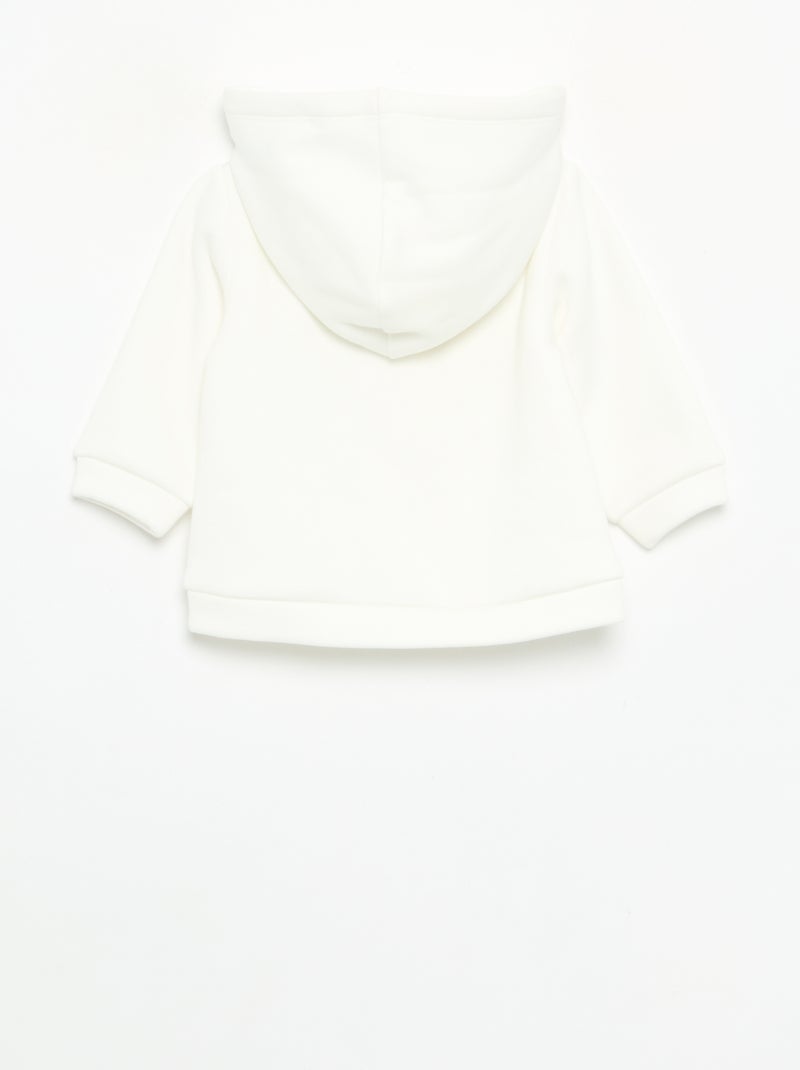 Fleece hoodie met konijnenoortjes Wit - Kiabi