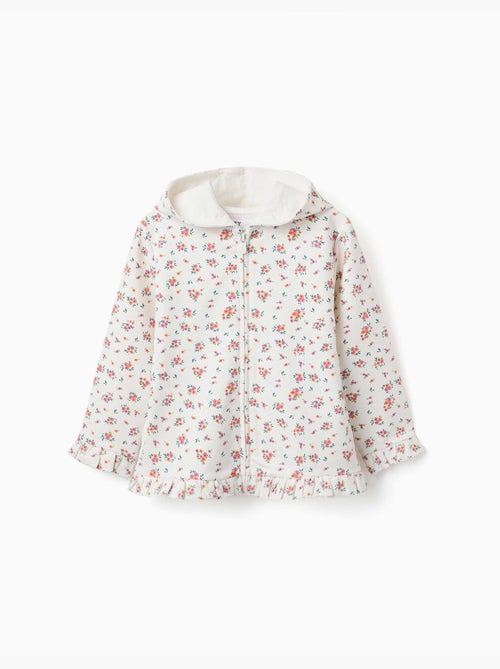 Fleece jas met capuchon en bloemenpatroon - Kiabi Fleece jas met capuchon en bloemenpatroon - Kiabi