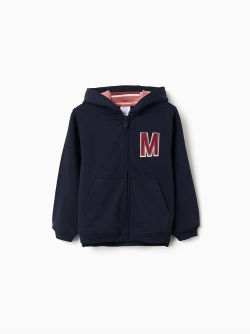 Fleece jas met capuchon en geborduurde M - Kiabi