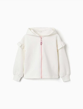 Fleece jas met capuchon en geruwde voering
