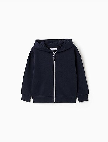 Fleece jas met capuchon en geruwde voering
