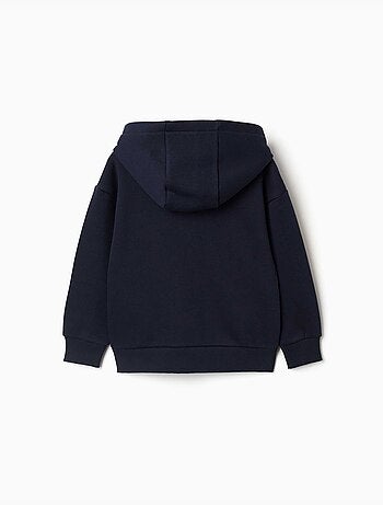 Fleece jas met capuchon en geruwde voering