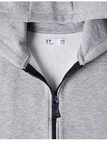 Fleece jas met capuchon en geruwde voering